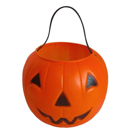Vintage Empire Blow Mold Pumpkin Jack O Lantern Trick Or Treat Pail - Picture 1 of 7